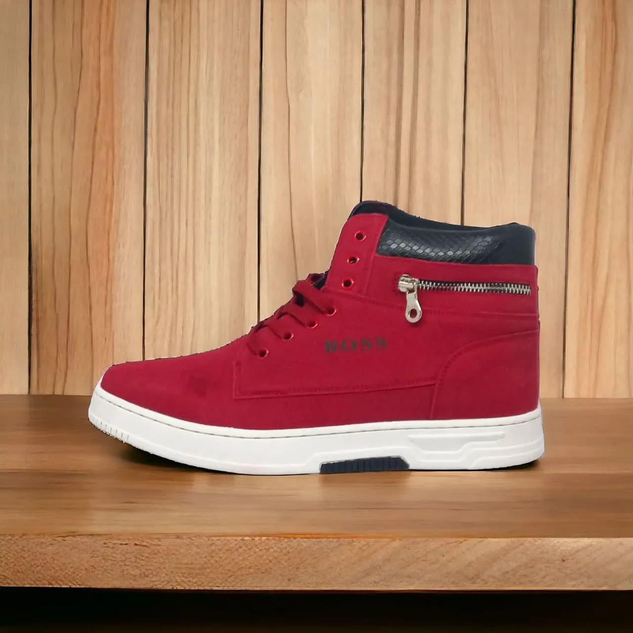 Hugo Boss Men Casual Shoe || Color - Red || High Neck || Grade 1:1