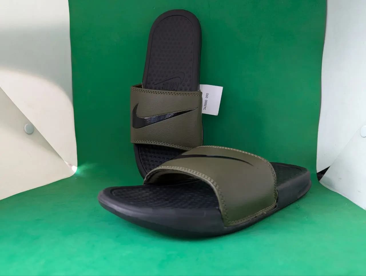 Model 2 || Nike Slides || Color - Black & Green with Black logo || Imported